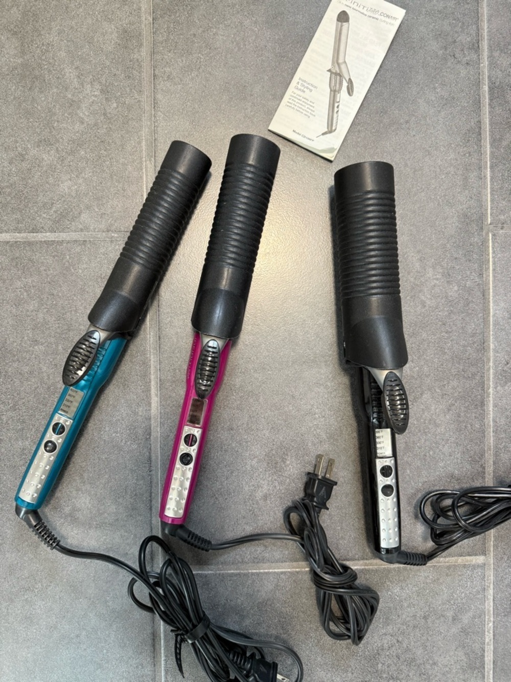 Conair Infiniti Pro Ceramic Curling Iron Set - 1” Teal, 1 1/4” Pink, 2” Black
